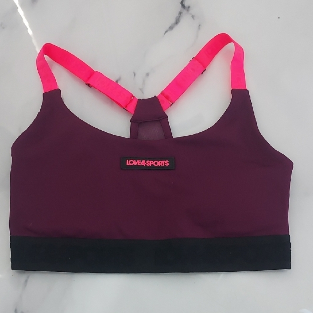 Women's Purple and Pink Sports Bra